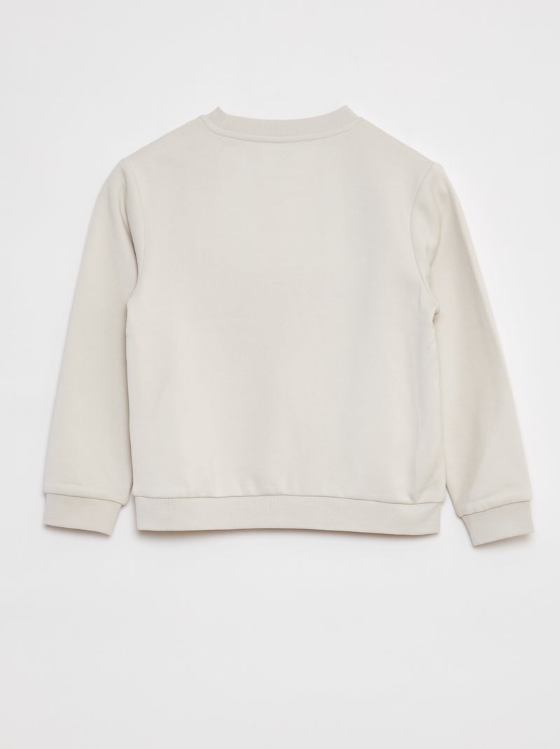 Sweat en molleton gratté uni BLANC - Kiabi