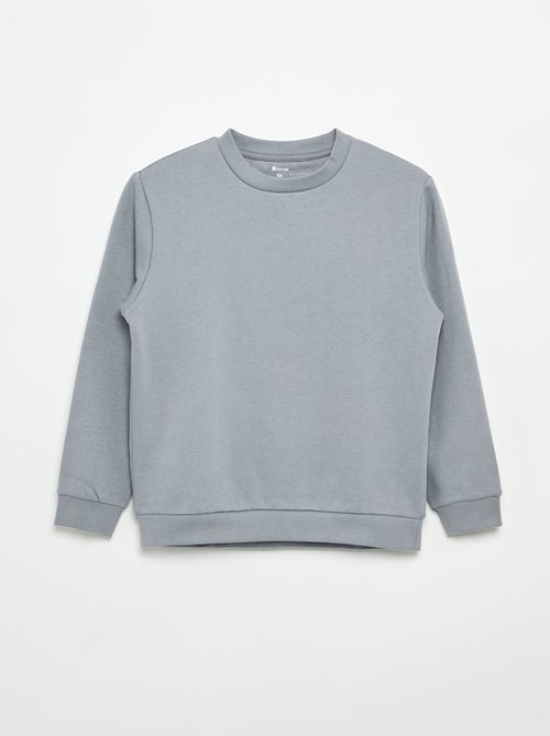 Sweat en molleton gratté uni - Kiabi