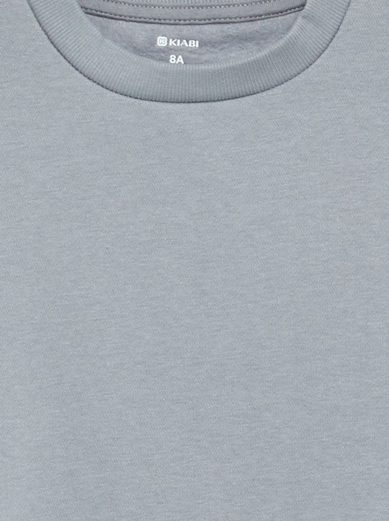 Sweat en molleton gratté uni Bleu - Kiabi