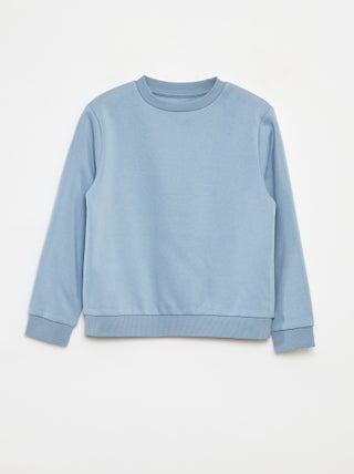 Sweat en molleton gratté uni
