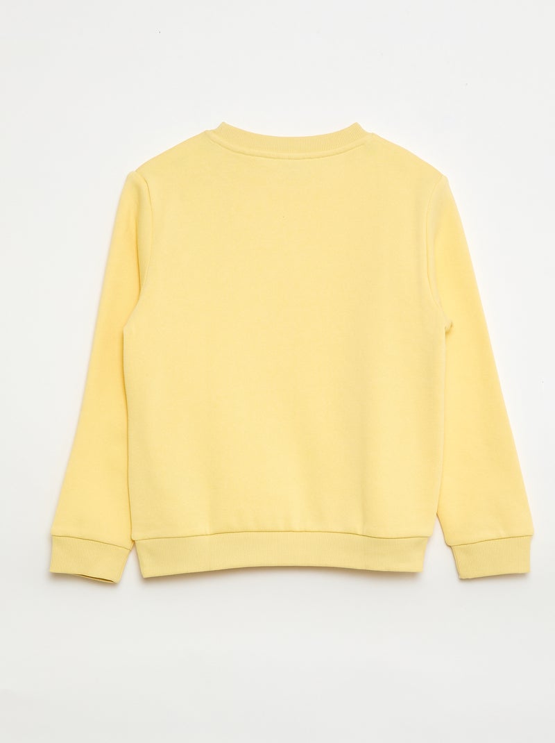Sweat en molleton gratté uni Jaune - Kiabi