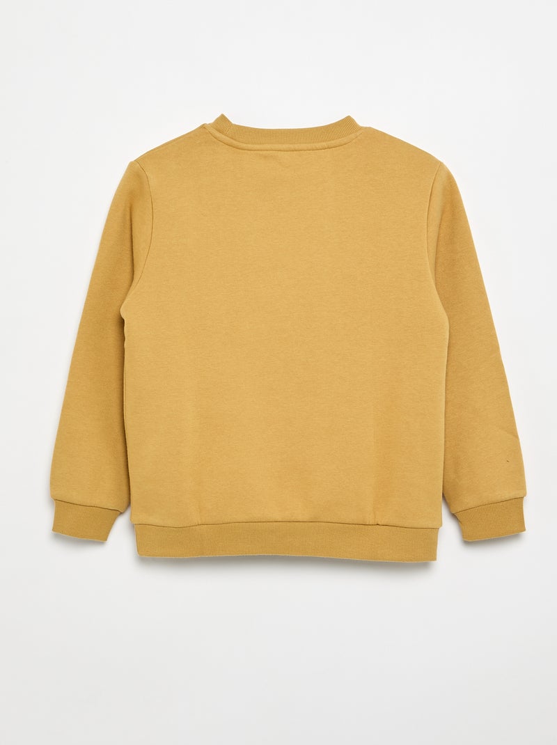 Sweat en molleton gratté uni Jaune - Kiabi
