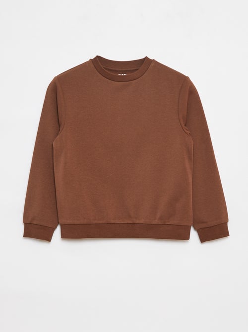 Sweat en molleton gratté uni - Kiabi