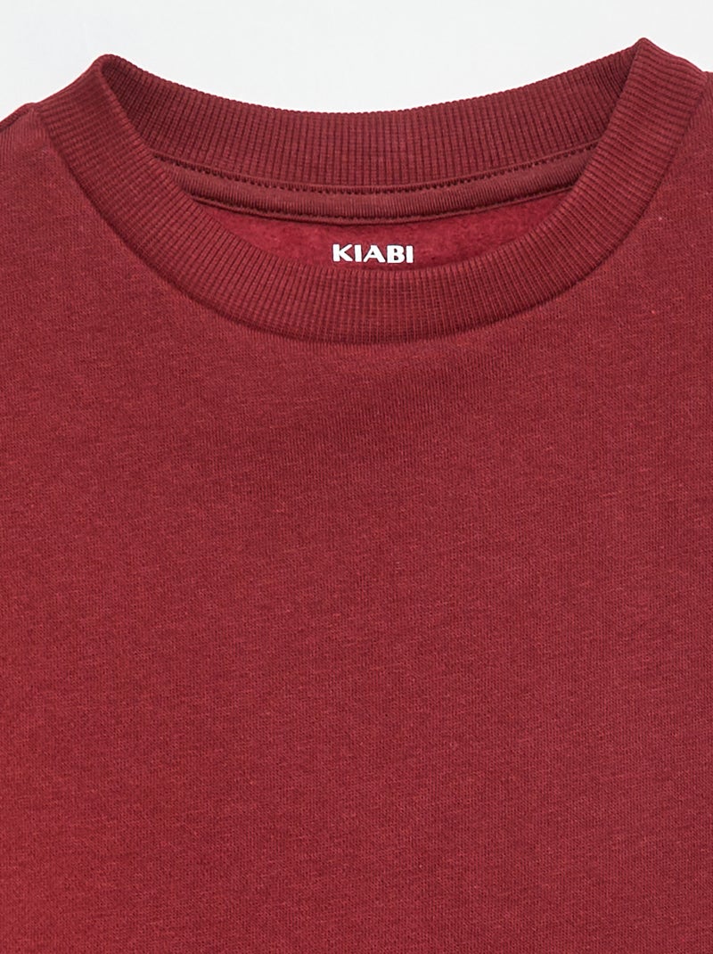 Sweat en molleton gratté uni Marron - Kiabi