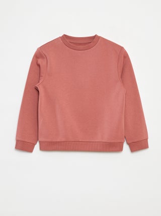Sweat en molleton gratté uni