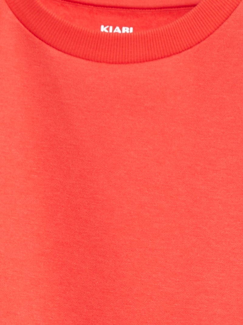 Sweat en molleton gratté uni Rouge - Kiabi