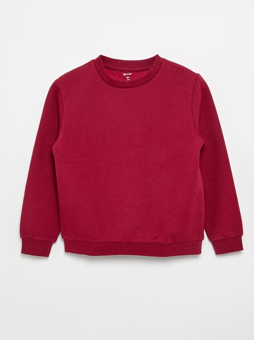 Sweat en molleton gratté uni - Kiabi
