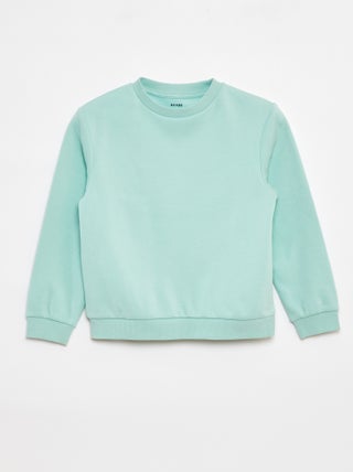 Sweat en molleton gratté uni