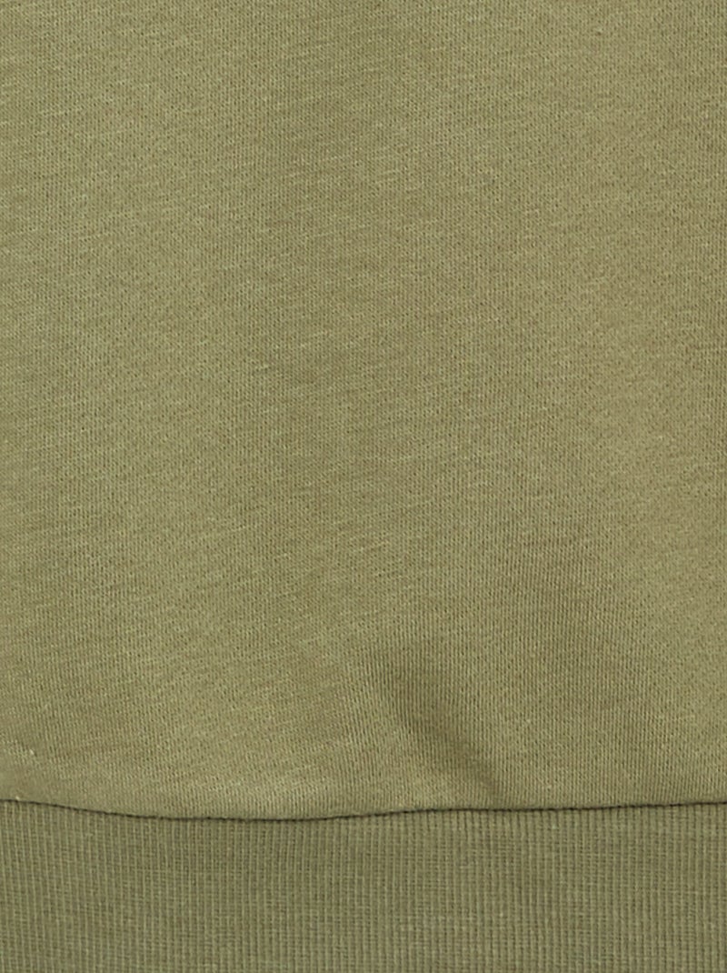 Sweat en molleton gratté uni Vert - Kiabi