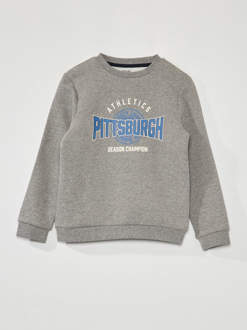 Sweat en molleton Gris chiné - Kiabi