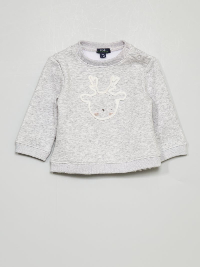Sweat en molleton Gris clair - Kiabi