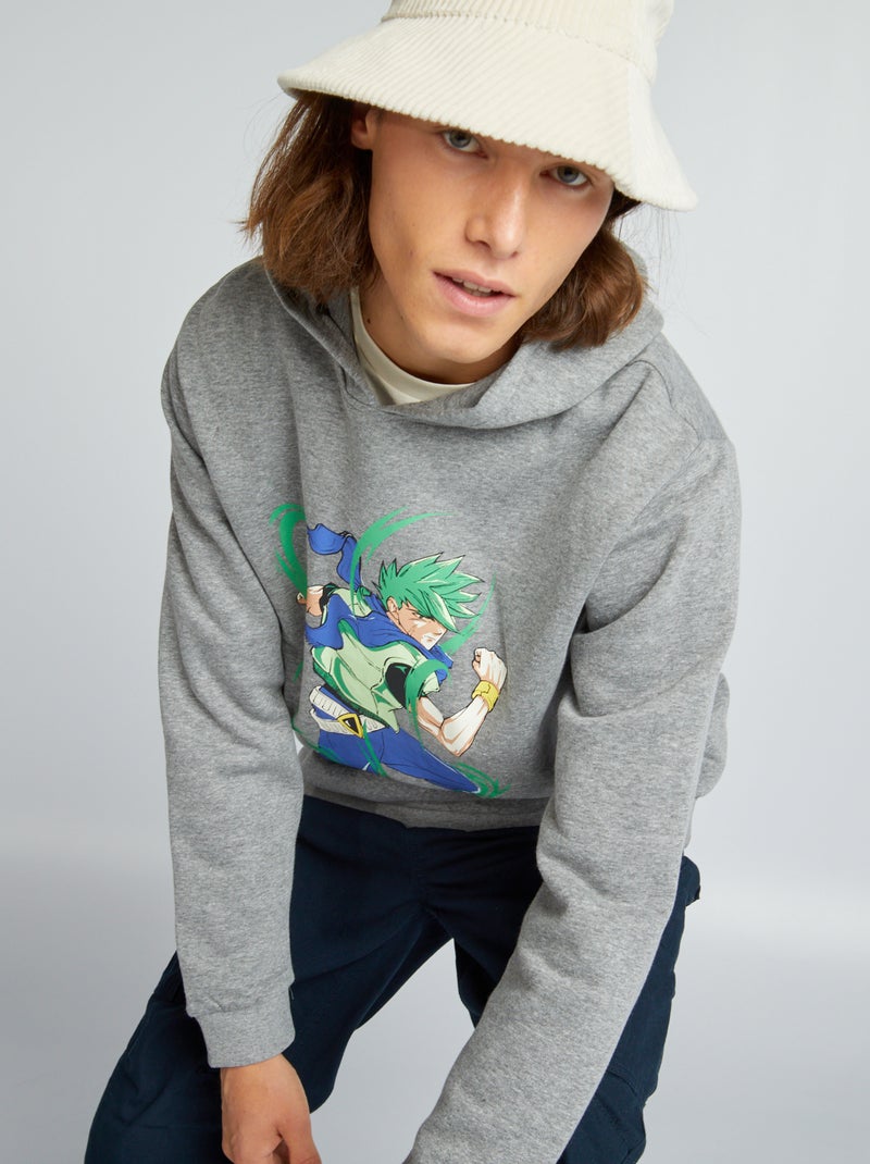 Sweat en molleton Gris 'manga' - Kiabi