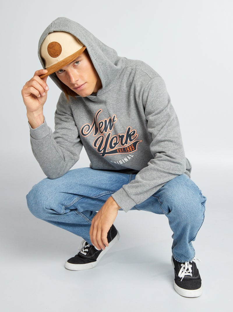 Sweat en molleton Gris 'New york' - Kiabi