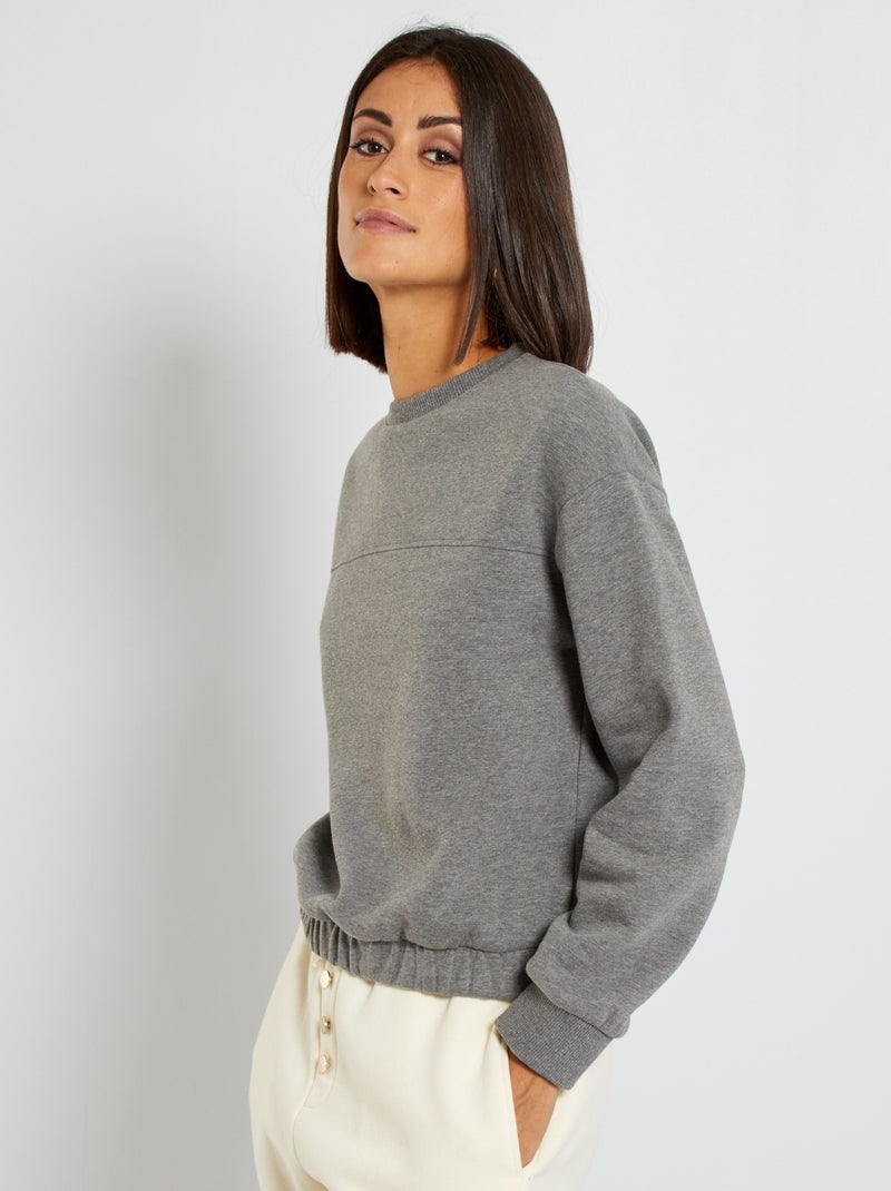 Sweat en molleton gris - Kiabi