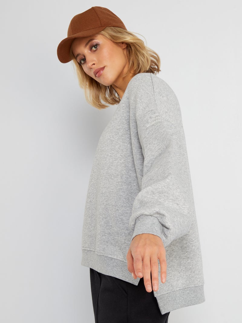 Sweat en molleton Gris - Kiabi