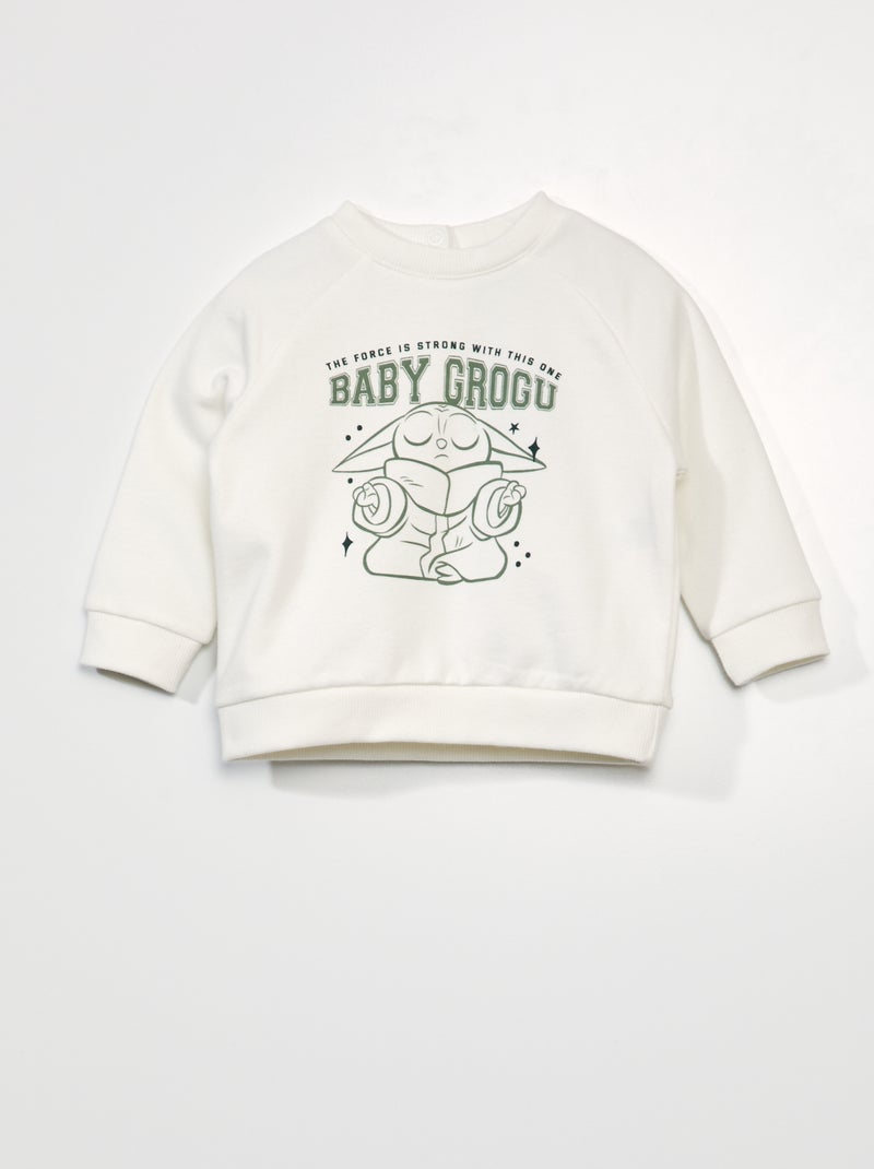 Sweat en molleton 'Grogu' 'Star Wars' Blanc - Kiabi