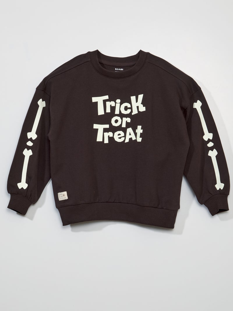 Sweat en molleton 'Halloween' Gris - Kiabi