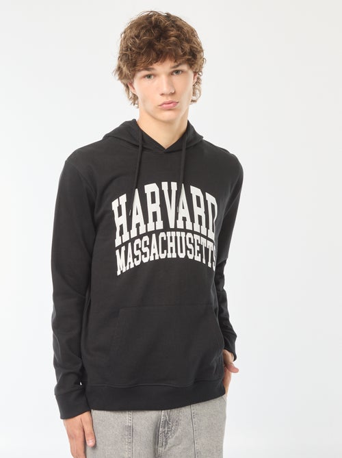 Sweat en molleton 'Harvard' à capuche imprimé recto/verso - Kiabi