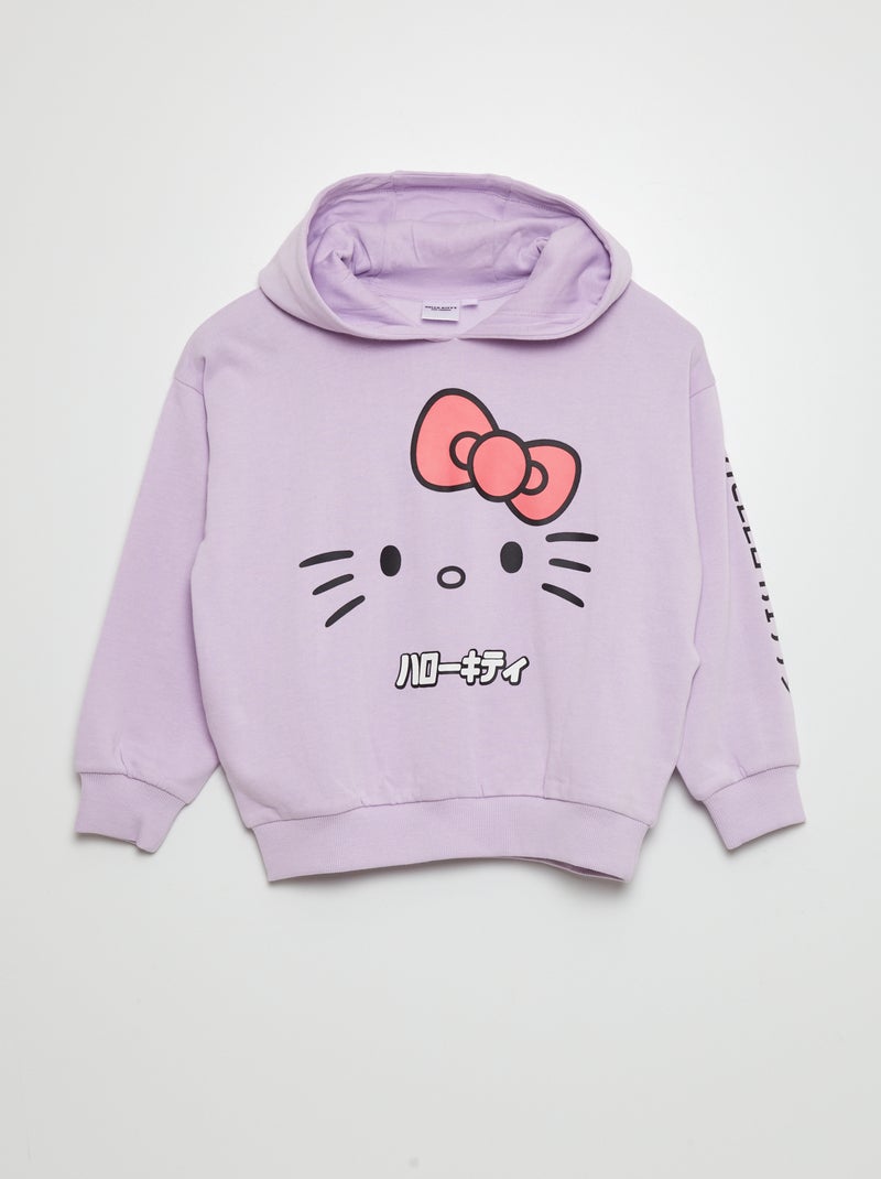 Sweat en molleton 'Hello Kitty' à capuche MAUVE ORCH - Kiabi