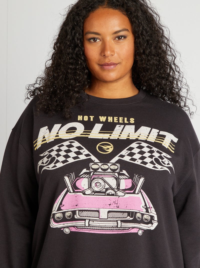 Sweat en molleton 'Hot Wheels' Noir - Kiabi
