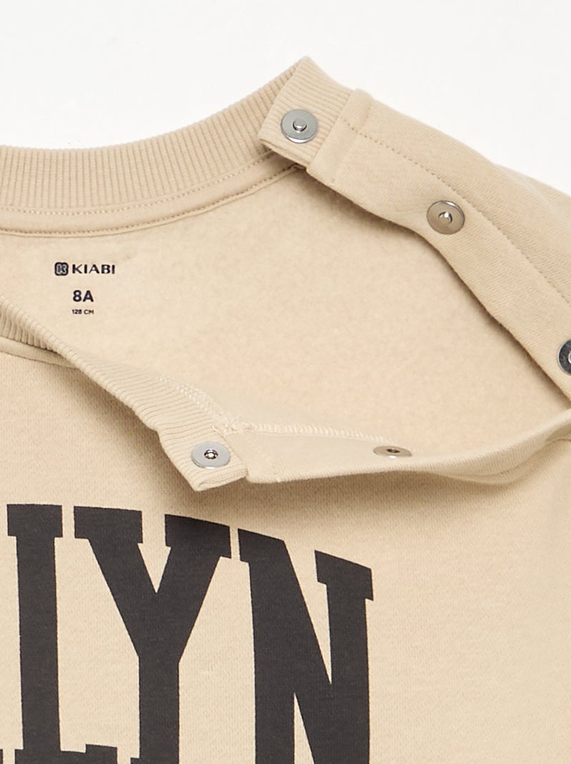 Sweat en molleton imprimé - collection facile à enfiler Beige - Kiabi