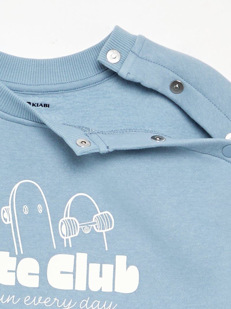 Sweat en molleton imprimé - collection facile à enfiler Bleu - Kiabi