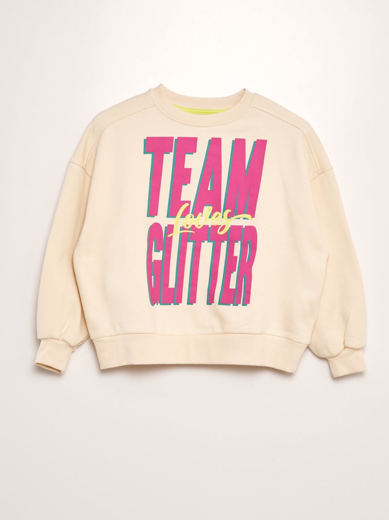 Sweat en molleton imprimé - Frère et sœur Beige - Kiabi
