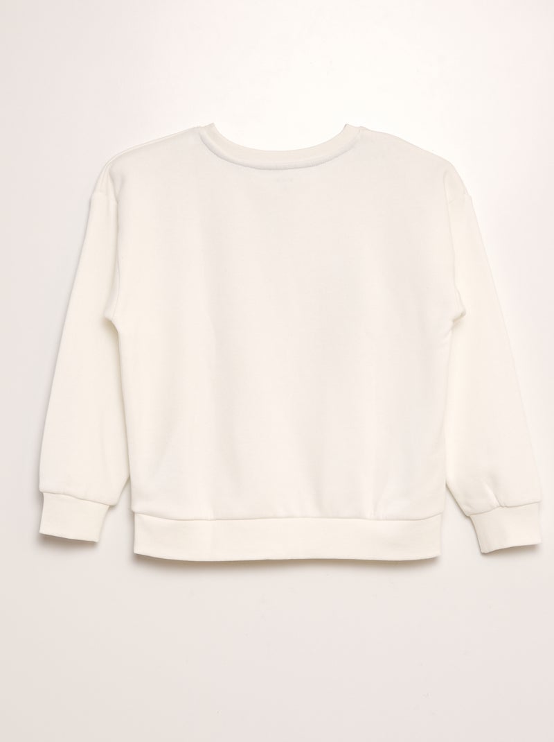 Sweat en molleton imprimé - Frère et sœur Blanc - Kiabi