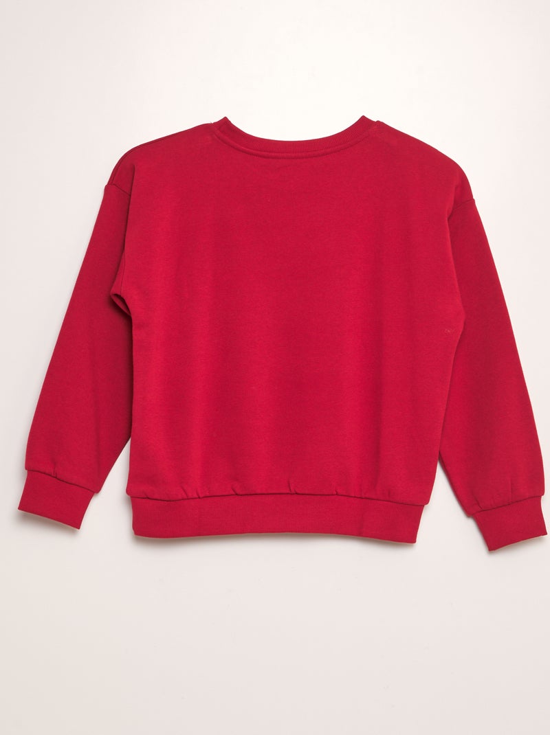 Sweat en molleton imprimé - Frère et sœur Rouge - Kiabi