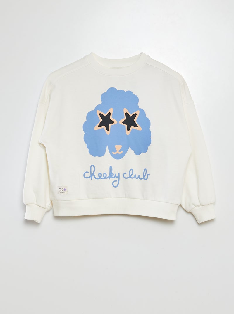 Sweat en molleton imprimé - Grafik Edition Blanc - Kiabi