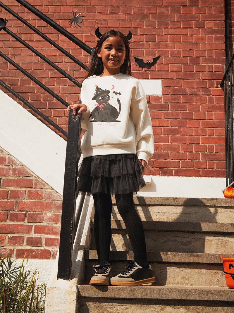 Sweat en molleton imprimé - Halloween Blanc - Kiabi