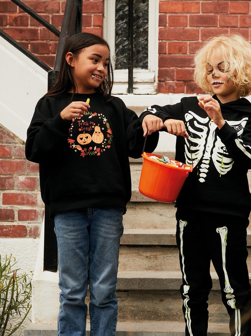 Sweat en molleton imprimé - Halloween Noir halloween - Kiabi