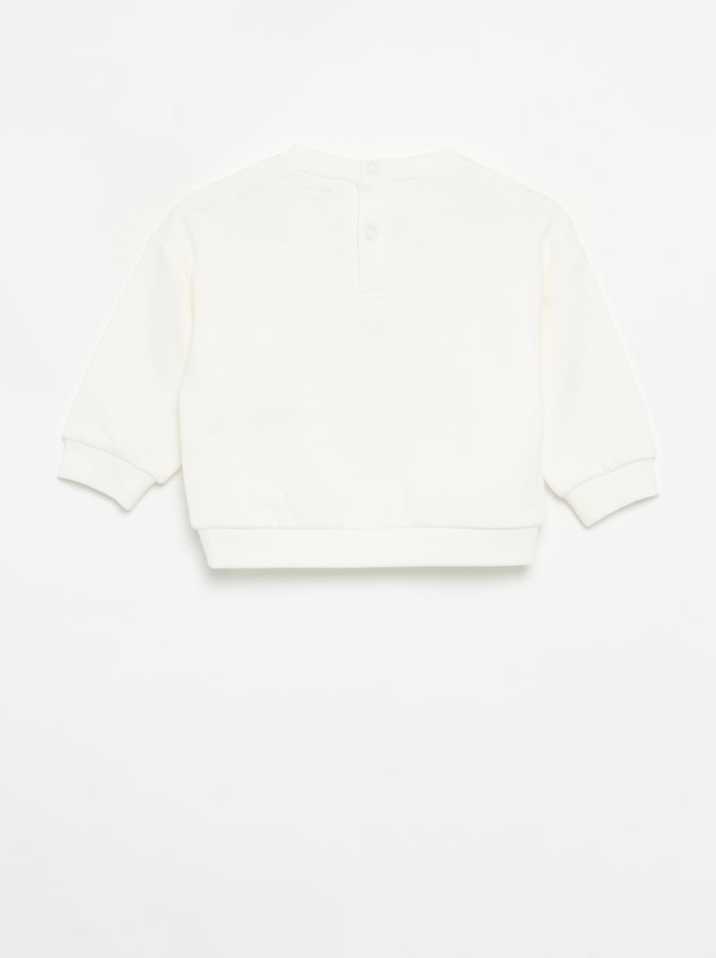 Sweat en molleton imprimé Blanc - Kiabi
