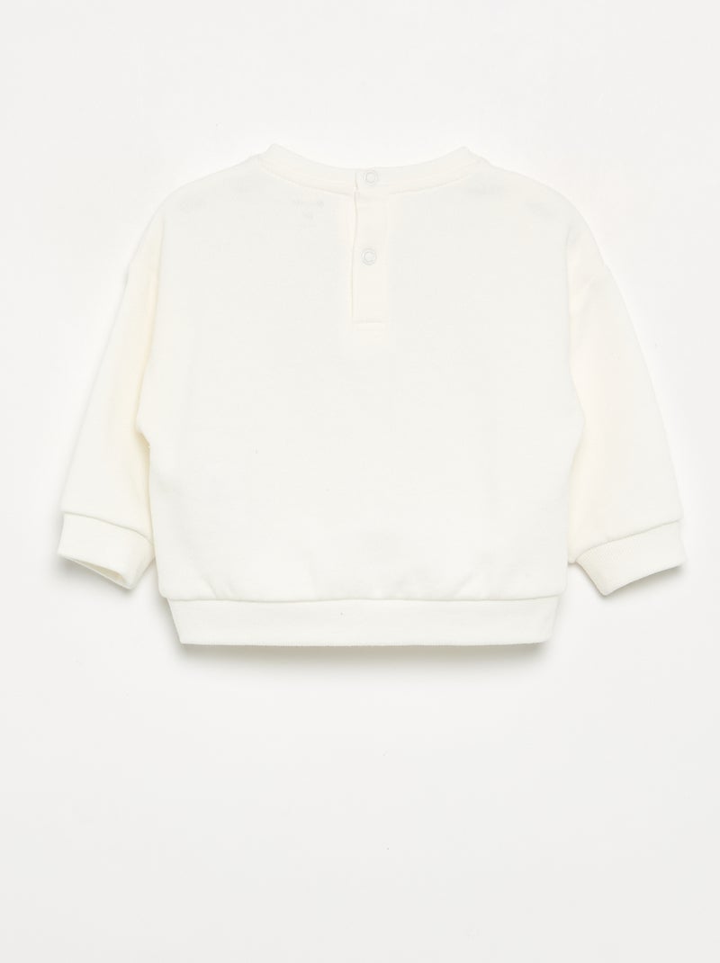 Sweat en molleton imprimé Blanc - Kiabi