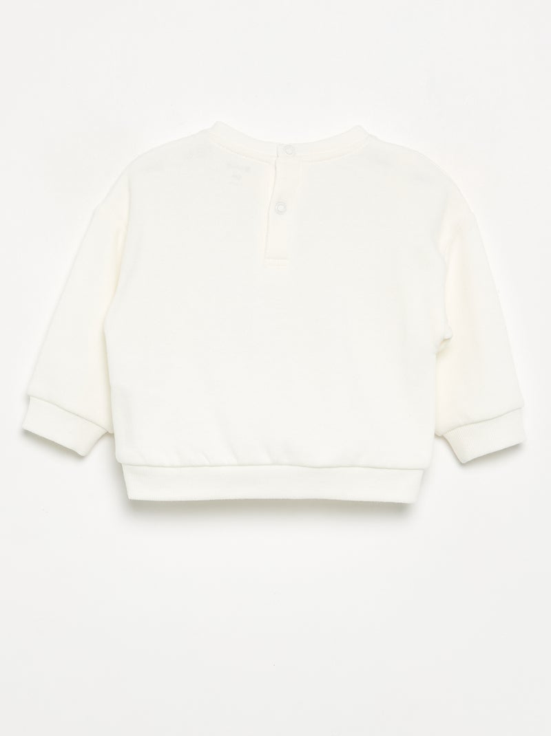 Sweat en molleton imprimé Blanc - Kiabi