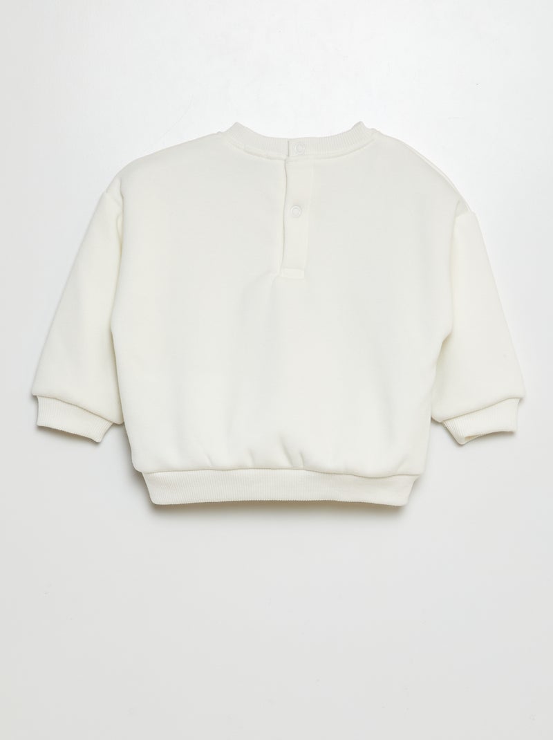 Sweat en molleton imprimé Blanc rayé - Kiabi