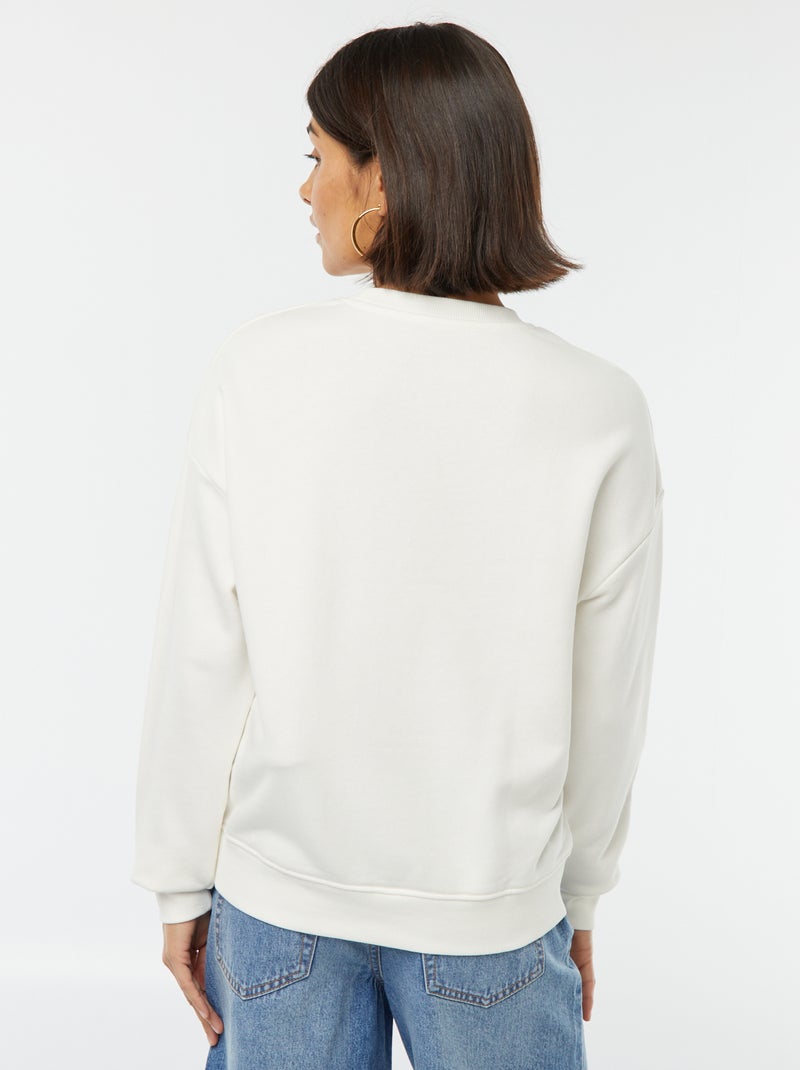 Sweat en molleton imprimé 'cool mum' BLANC - Kiabi