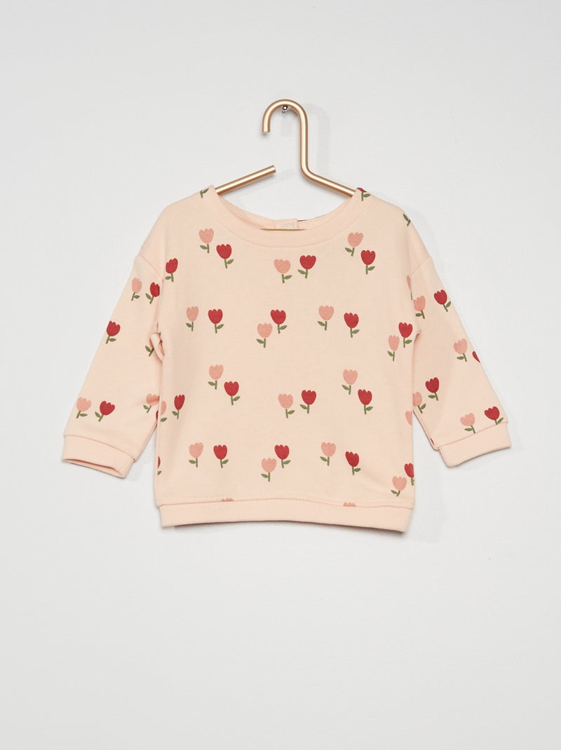 Sweat en molleton Imprimé imprimé fleur - Kiabi