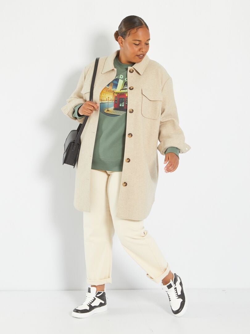 Sweat en molleton imprimé 'London' Vert - Kiabi