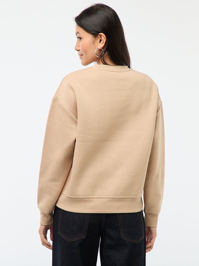 Sweat en molleton imprimé 'Mickey' Beige - Kiabi