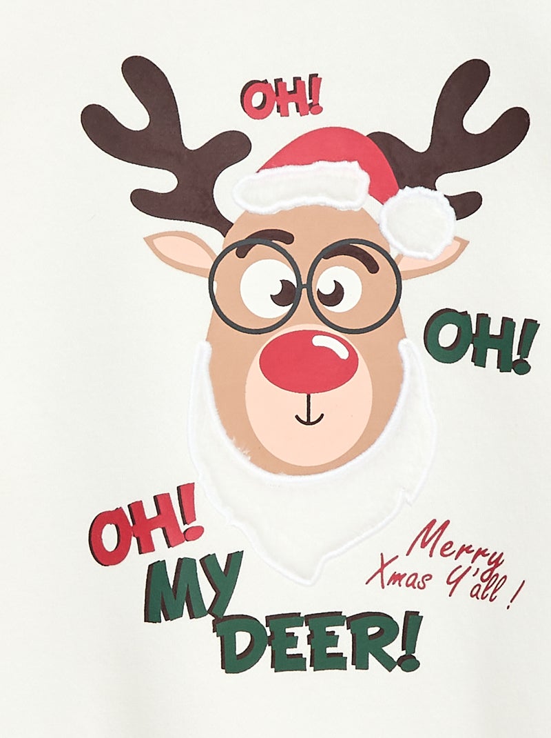 Sweat en molleton imprimé Noël Beige - Kiabi