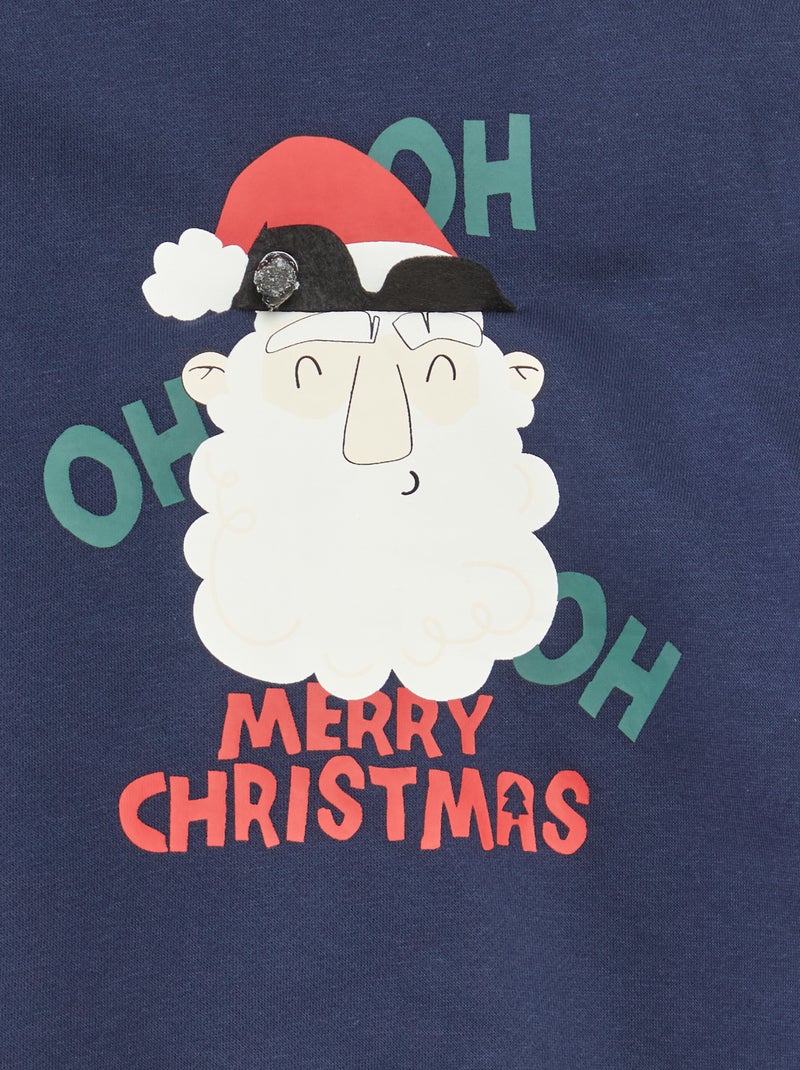 Sweat en molleton imprimé Noël Bleu - Kiabi