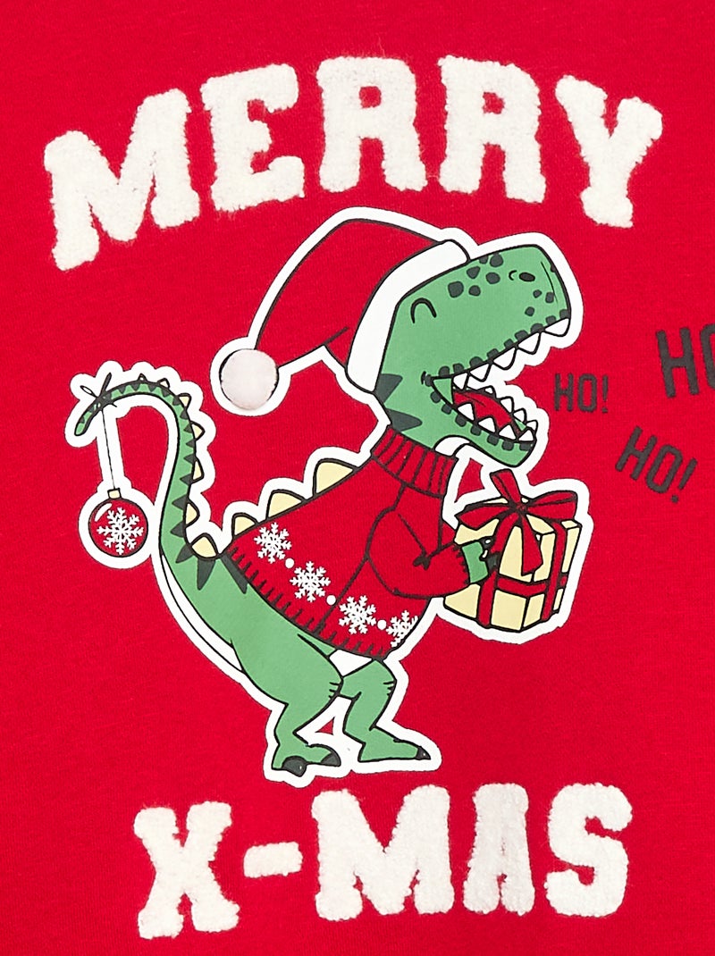 Sweat en molleton imprimé Noël Rouge - Kiabi