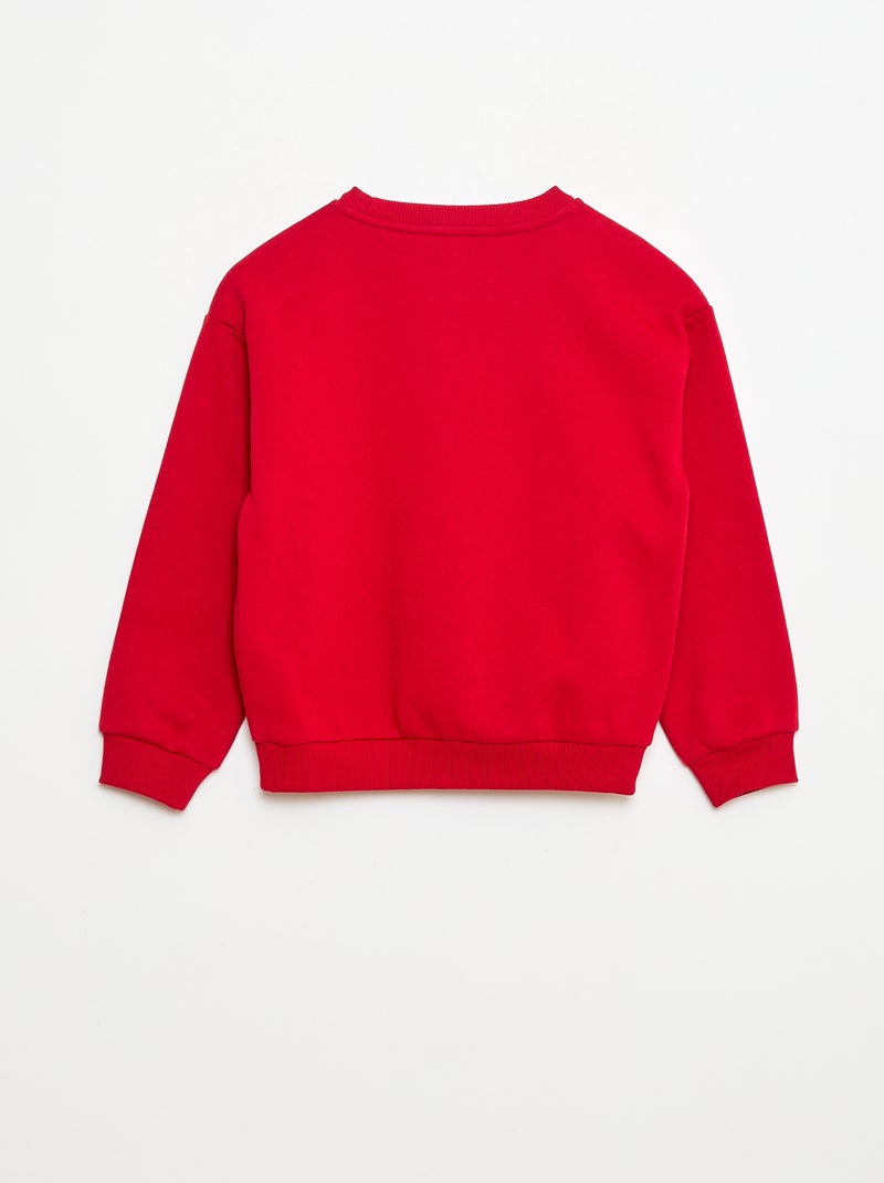 Sweat en molleton imprimé Noël Rouge - Kiabi