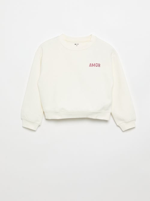 Sweat en molleton imprimé poitrine - Kiabi Sweat en molleton imprimé poitrine - Kiabi