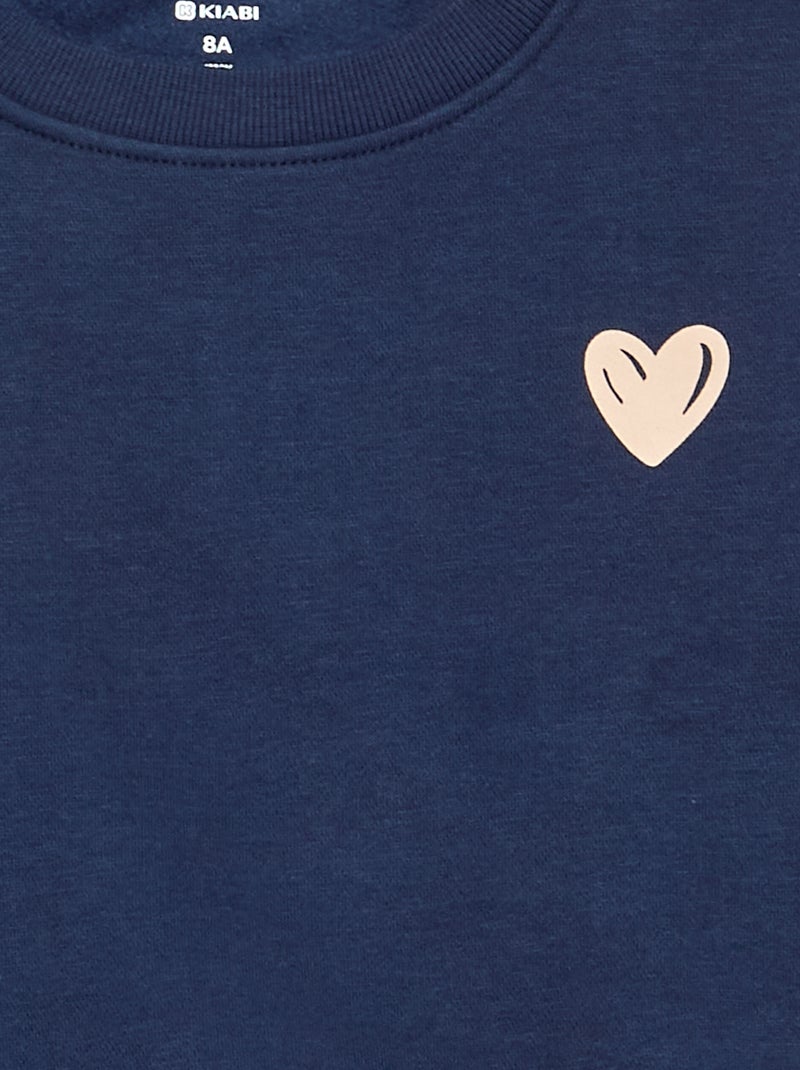 Sweat en molleton imprimé poitrine Bleu - Kiabi