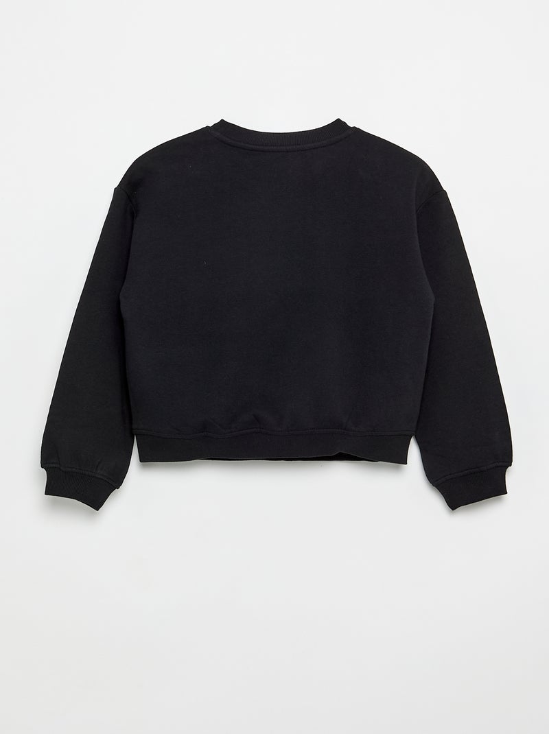 Sweat en molleton imprimé poitrine Noir - Kiabi