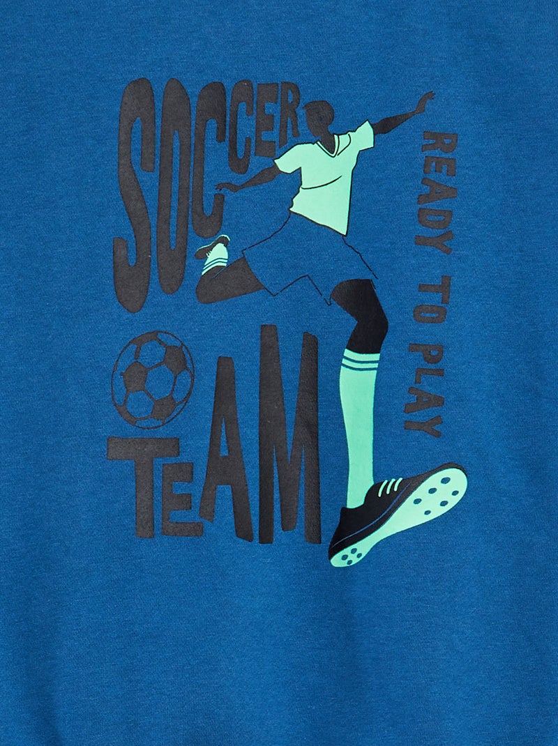 Sweat en molleton imprimé recto-verso Bleu - Kiabi