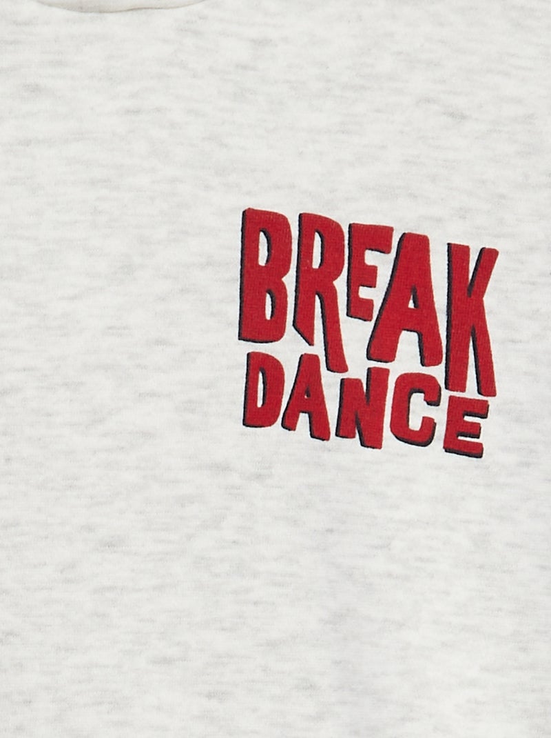 Sweat en molleton imprimé recto-verso Gris - Kiabi