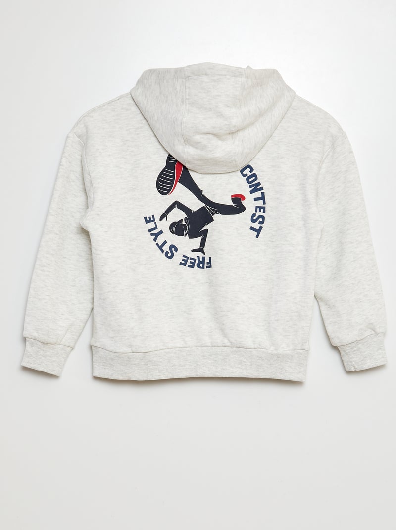 Sweat en molleton imprimé recto-verso Gris - Kiabi